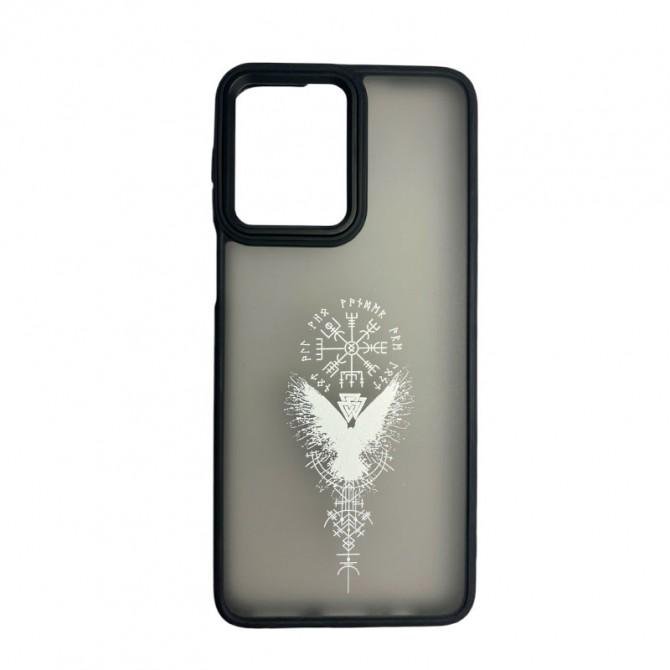 Силиконовая накладка OPrint Cкандинавия white для Motorola Moto G54 Крыла / черный