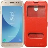 Чехол книжка U-Like Simple для Samsung J330 (2017) Red