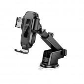 Холдер Hoco HW13 Car Holder + Wireless Charger 15W Black/Grey