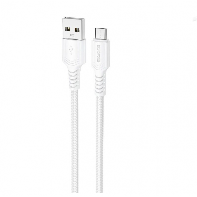 Кабель USB Borofone BX116 Sharp MicroUSB White 1m