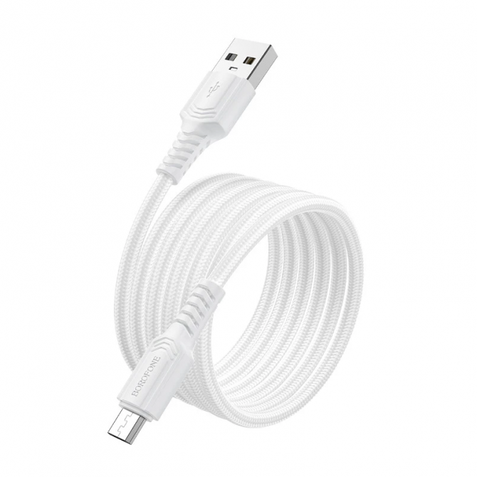 Кабель USB Borofone BX116 Sharp MicroUSB White 1m-1