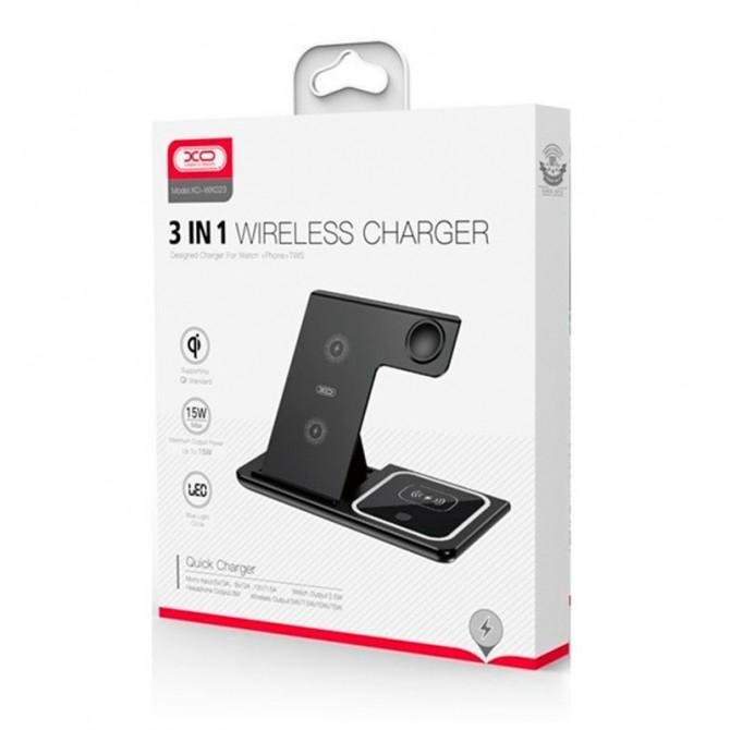 Беспроводное ЗУ XO WX023 15W 3in1 Black-2