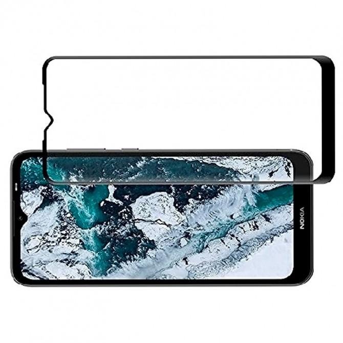 Защитное стекло для NOKIA C10/C20 Full Glue (0.3 мм, 2.5D, черное) ЛЮКС-1