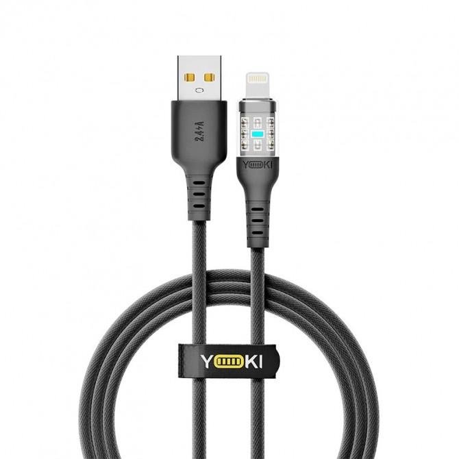 Кабель USB YOKI CYBER YK-CY23 Lightning 2.4A 1.2m Чорний