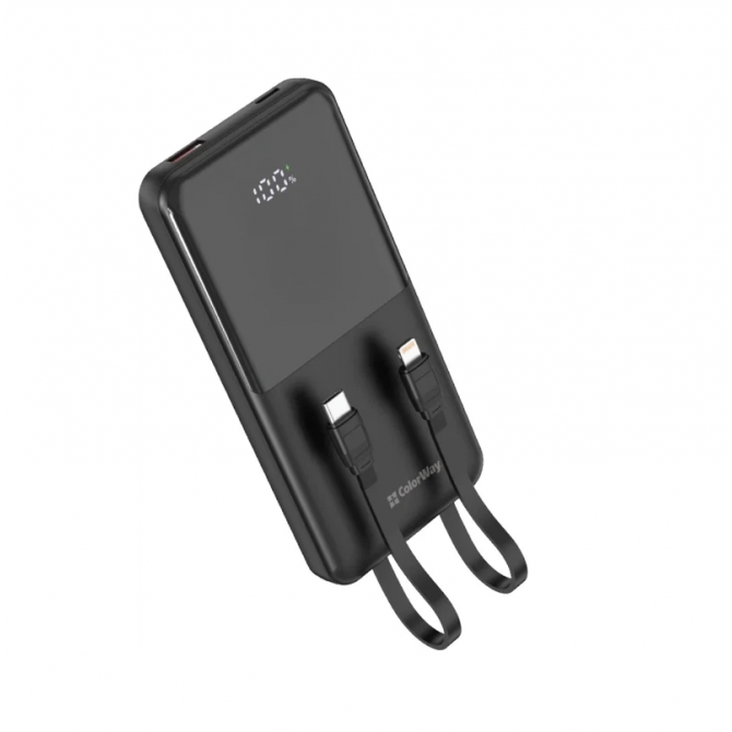 Дополнительная батарея 10000 mAh ColorWay DigiPower CW-PB100LP01BK 22,5W QC+PD Black-1