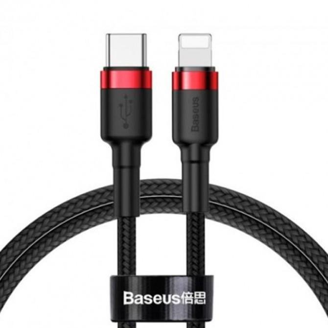Кабель Baseus Cafule Type-C to Lightning PD 20W (CATLKF-91) Black/Red 1m