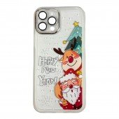 Чохол Christmas Glass Camera iPhone 16 Pro White Чохол Christmas Glass Camera iPhone 16 Pro White