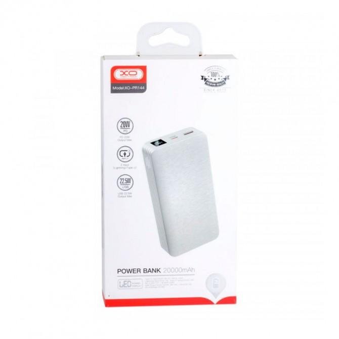 Додаткова батарея XO PR144 20000 mAh PD20W + QC 3.0 22.5W White-1