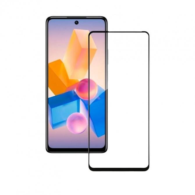 Захисне скло для Infinix Hot 40 Pro Full Glue (0.3 мм, 2.5D, чорне) ЛЮКС