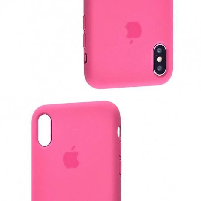 Оригинальный силиконовый чехол для iPhone Xs Max Малиновый-1