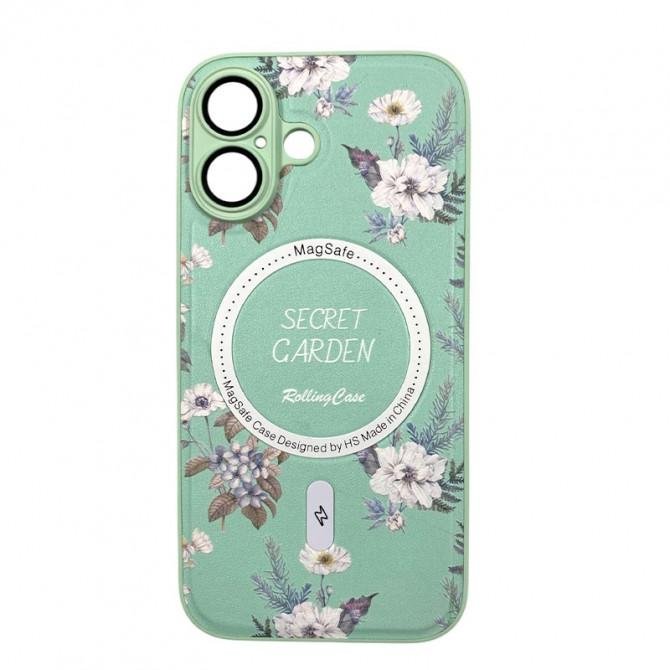 TPU+PC чехол Secret Garden with MagSafe для Apple iPhone 16 (6.1") Mint
