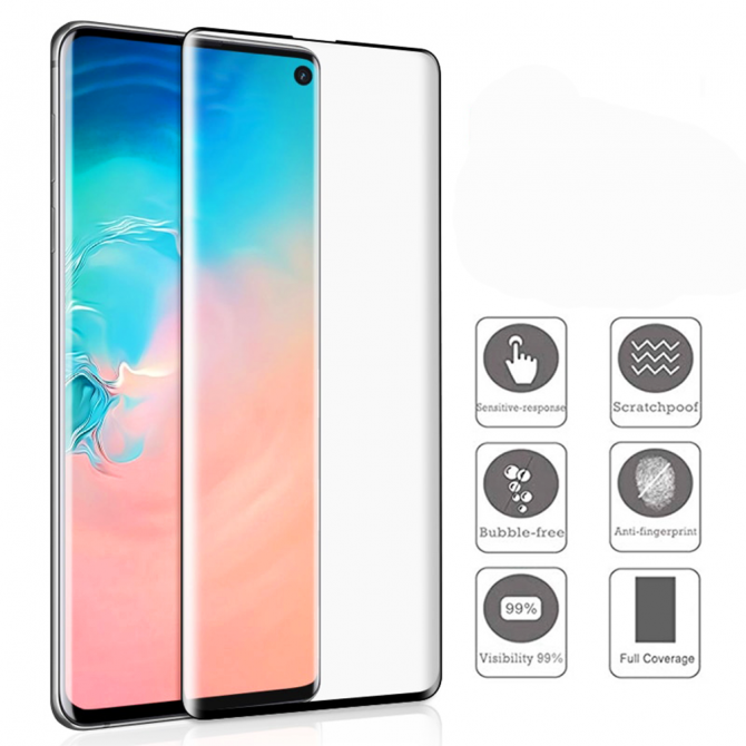 Защитное стекло для SAMSUNG G970 Galaxy S10e (0.3 мм, 3D чёрное)-1