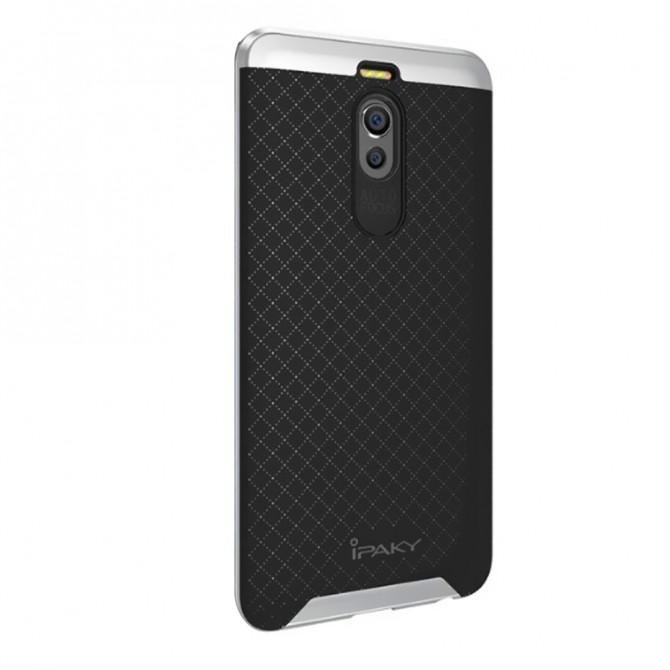 Накладка iPaky Carbon TPU + Bumper для Meizu M6 Note Срібло-2