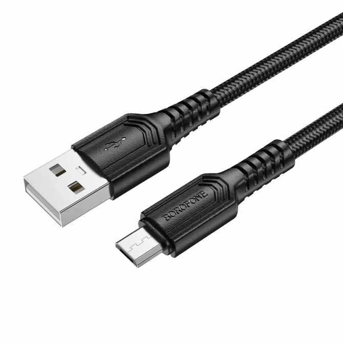 Кабель USB Borofone BX116 Certain MicroUSB Black 1m-1