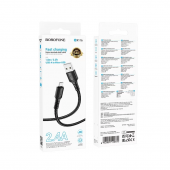 Кабель USB Borofone BX116 Certain MicroUSB Black 1m