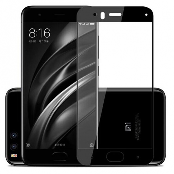 Защитное стекло для XIAOMI Mi6 Full Glue (0.3 мм, 2.5D, чёрное)