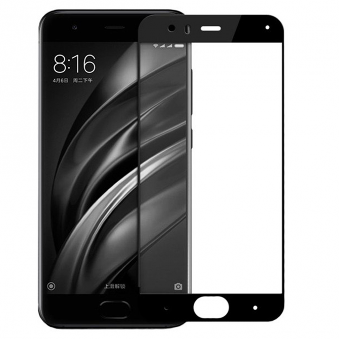 Защитное стекло для XIAOMI Mi6 Full Glue (0.3 мм, 2.5D, чёрное)-1