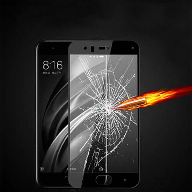 Защитное стекло для XIAOMI Mi6 Full Glue (0.3 мм, 2.5D, чёрное)-3