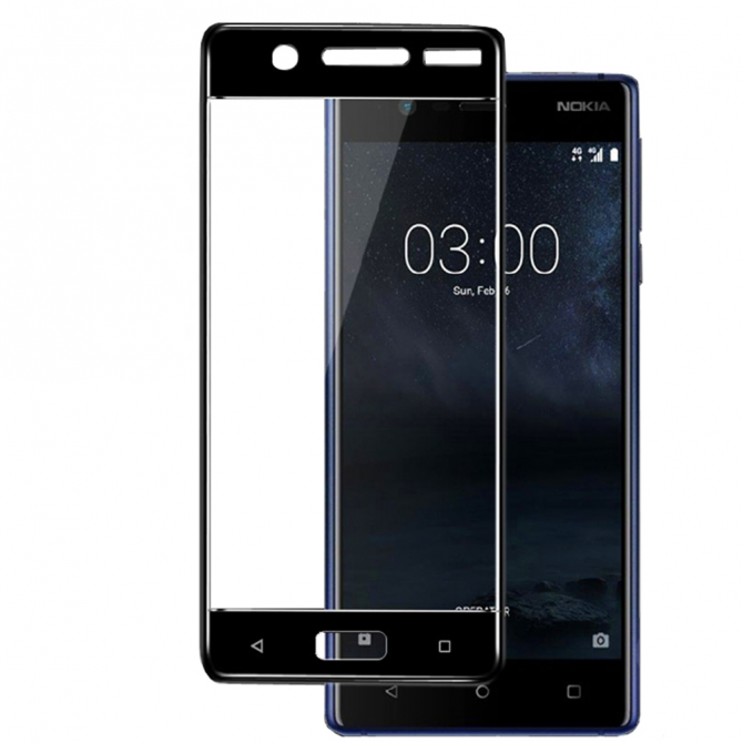 Захисне скло для NOKIA 5 Full Glue (0.3 мм, 2.5D, чорне)