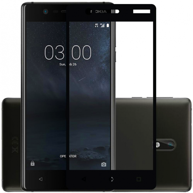Захисне скло для NOKIA 5 Full Glue (0.3 мм, 2.5D, чорне)-2