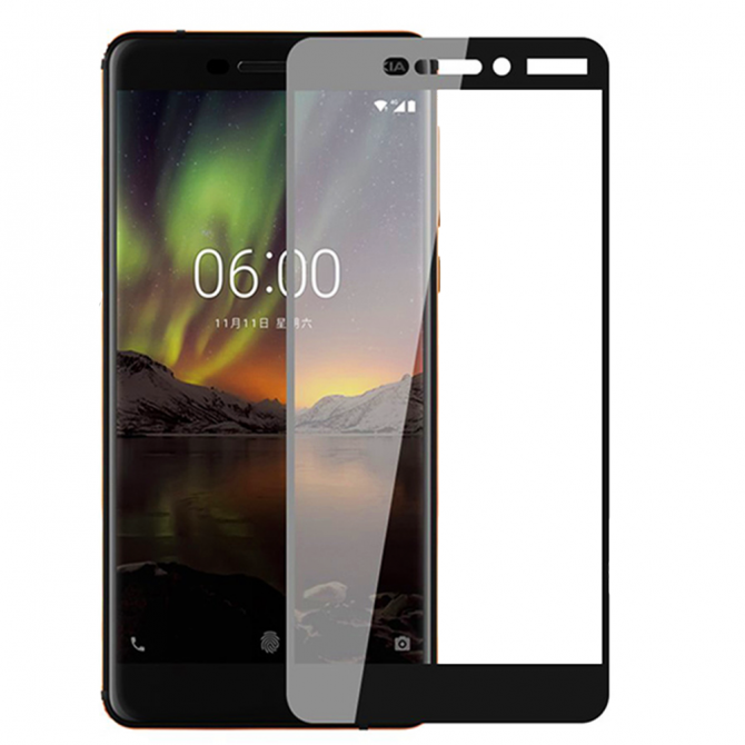 Защитное стекло для NOKIA 6 2018 Full Glue (0.3 мм, 2.5D, чёрное)