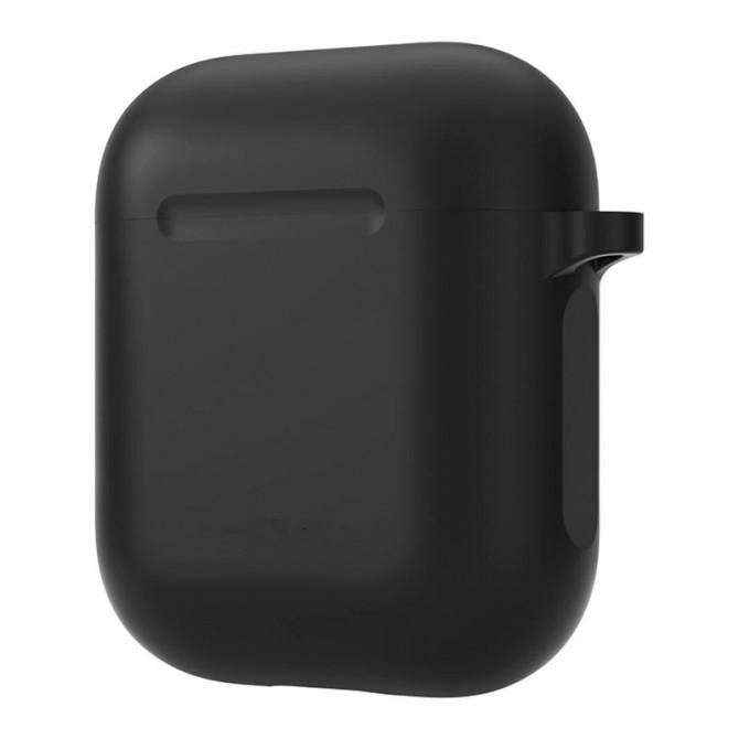 Чехол U-Like Silicone Protective Case For Airpods + Lock Black-1