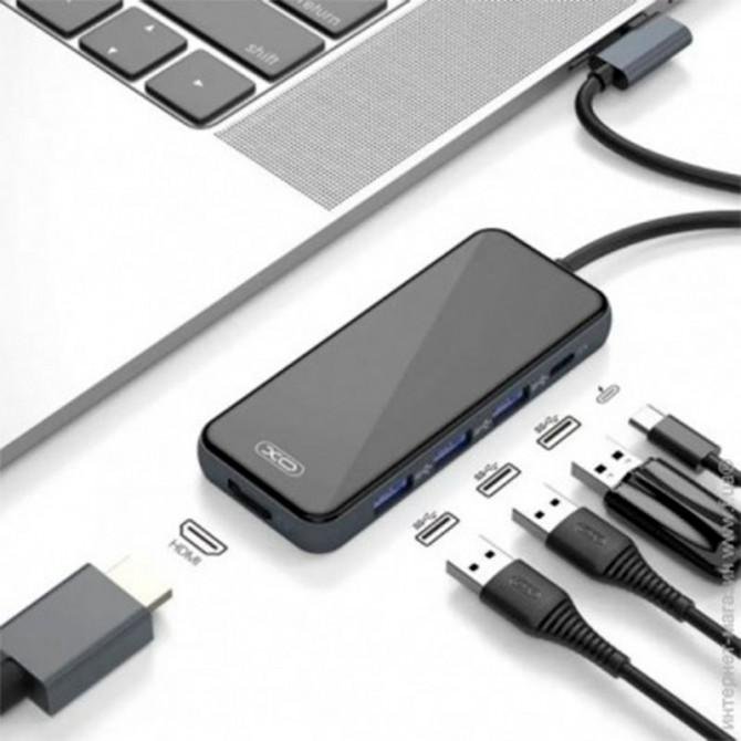 USB-хаб XO HUB002 5в1 HDMI/3USB/PD Fast Charger с Type-C входом-1