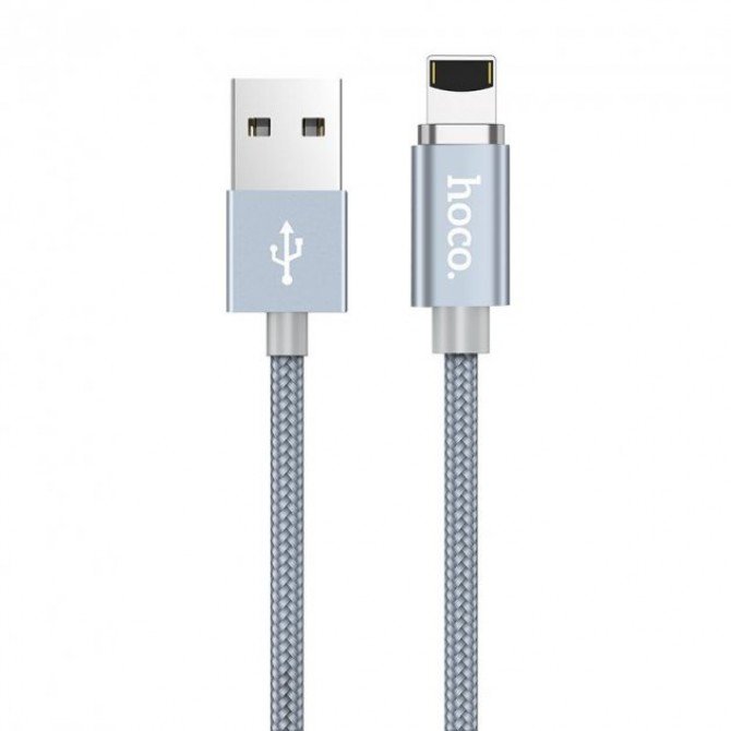 USB Cable Hoco U40A Magnetic Absorption Lightning Grey 1.2m