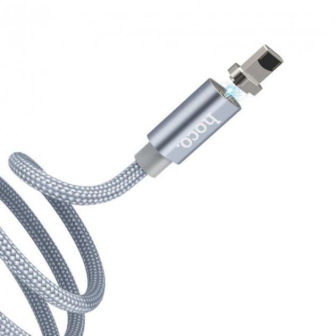 USB Cable Hoco U40A Magnetic Absorption Lightning Grey 1.2m-1