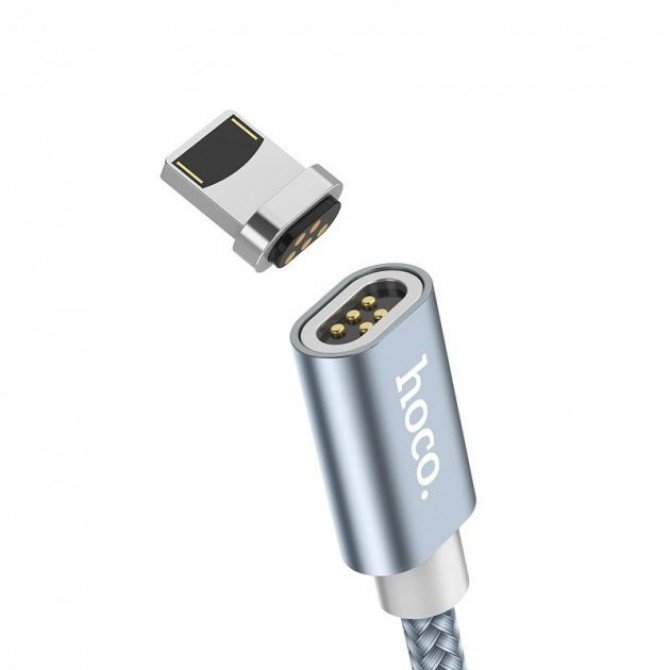 USB Cable Hoco U40A Magnetic Absorption Lightning Grey 1.2m-2