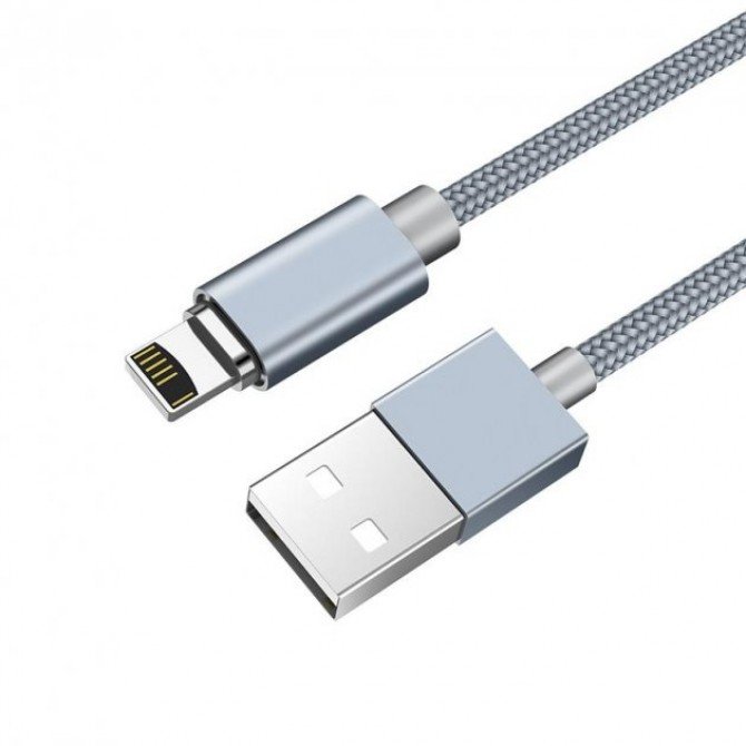 USB Cable Hoco U40A Magnetic Absorption Lightning Grey 1.2m-3