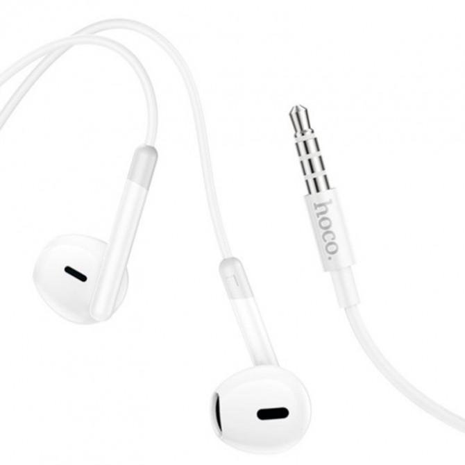 Дротовые наушники Hoco M109 Pure White + mic-2