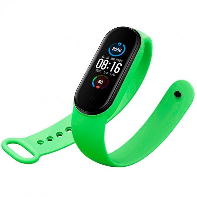 Ремінець для браслета Mi Band 5/6 (Silicon) Green-1