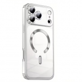 Силіконовий чохол SHINING with MagSafe для iPhone 17 Pro Срібний