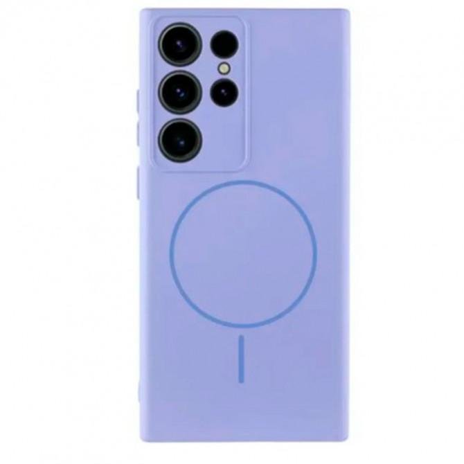 Силіконовий чохол Full Soft (MagSafe) Samsung Galaxy S23 Ultra Бузковий FULL