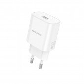 Мережевий зарядний пристрій 1Type-C Borofone BA82A PD25W White Мережевий зарядний пристрій 1Type-C Borofone BA82A PD25W White