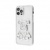 TPU чохол Cute Bear Liquid для iPhone 14 Pro Срібний TPU чохол Cute Bear Liquid для iPhone 14 Pro Срібний