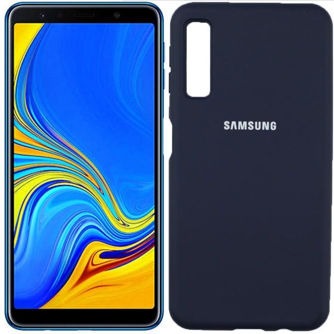 Чехол Soft Case для Samsung A750 Galaxy A7 2018 Тёмно Синий FULL