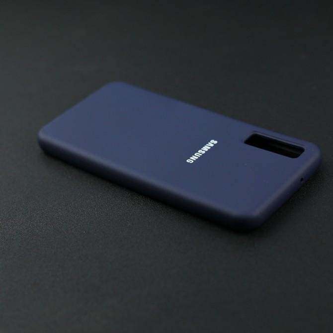 Чехол Soft Case для Samsung A750 Galaxy A7 2018 Тёмно Синий FULL-3