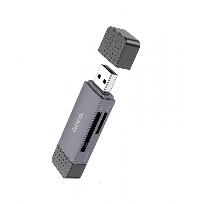 Картридер Hoco HB45 Spirit 2in1 USB/Type-C 3.0 Grey-1