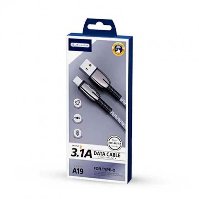 Кабель Jellico A19 Type-C 1m 3.1A Black-1