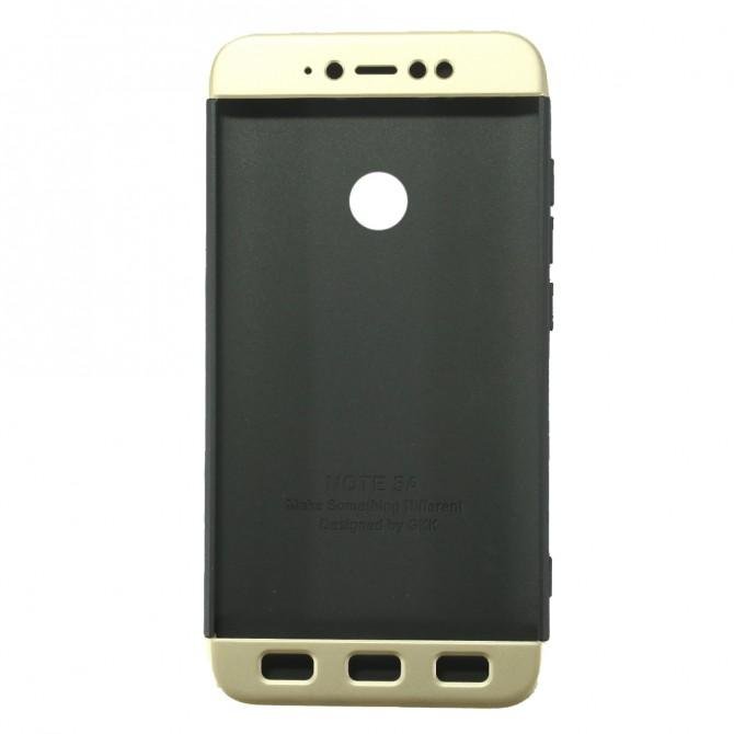 Пластикова накладка LikGus 360 градусів для Xiaomi Redmi Note 5A Prime / Redmi Y1 (Чорний / Золотий)-1