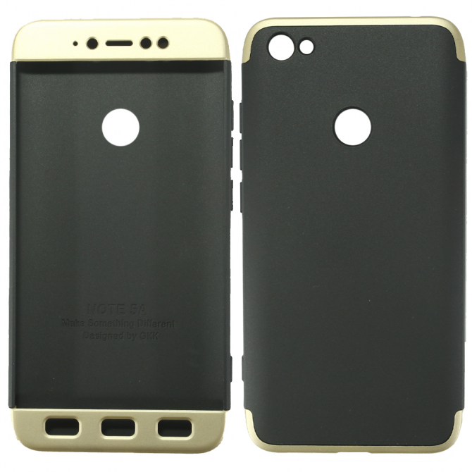 Пластикова накладка LikGus 360 градусів для Xiaomi Redmi Note 5A Prime / Redmi Y1 (Чорний / Золотий)