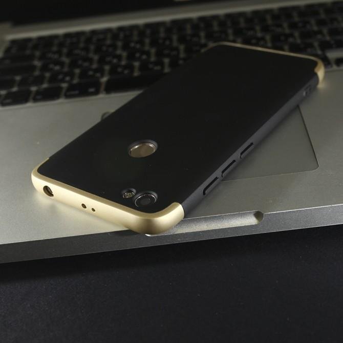 Пластикова накладка LikGus 360 градусів для Xiaomi Redmi Note 5A Prime / Redmi Y1 (Чорний / Золотий)-4