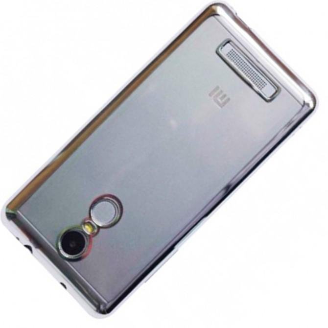 Прозорий силіконовий Чохол для Xiaomi Redmi Note 3 / Redmi Note 3 Pro з глянцевою окантовкою (Срібни-2