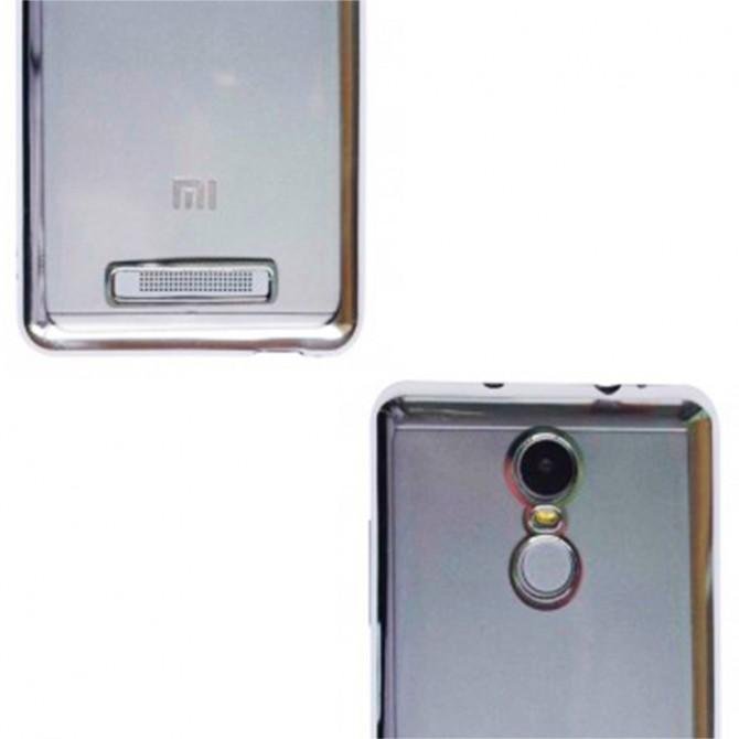 Прозорий силіконовий Чохол для Xiaomi Redmi Note 3 / Redmi Note 3 Pro з глянцевою окантовкою (Срібни-3