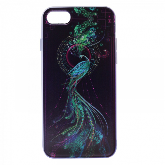 Тонкий силиконовый чехол "Космические животные" с прозрачными краями для Apple iPhone 7 (4.7") (Павл-1