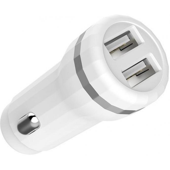 Автомобильное зарядное устройство АЗП 2USB Hoco Z27 White (2.4A)-4