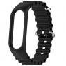 Ремешок для браслета Mi Band 5/6/7  (Ocean) Black