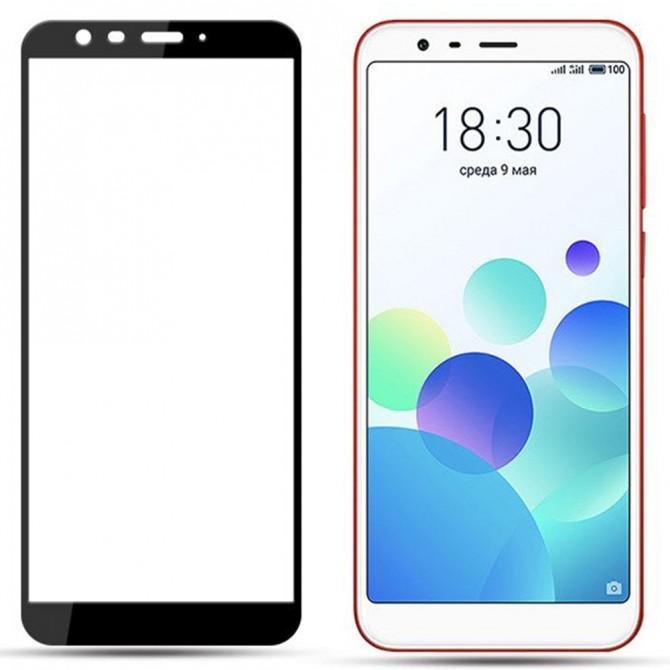 Защитное стекло для MEIZU M8c (0.3 мм, 2.5D, с чёрным Silk Screen покрытием)